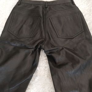 Bebe Black Leather Jeans Real Genuine Pants